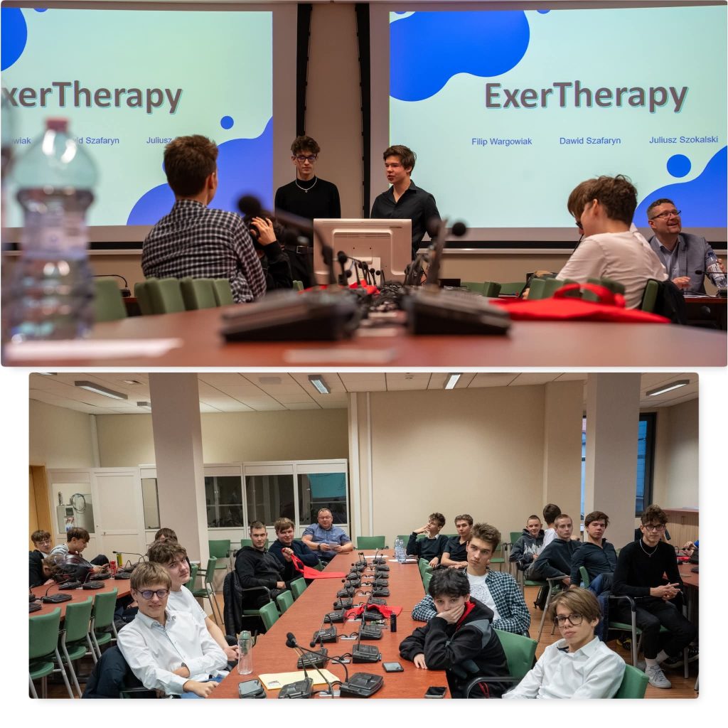 Kolaż zdjęć z konferencji „Technika jest wśród nas”