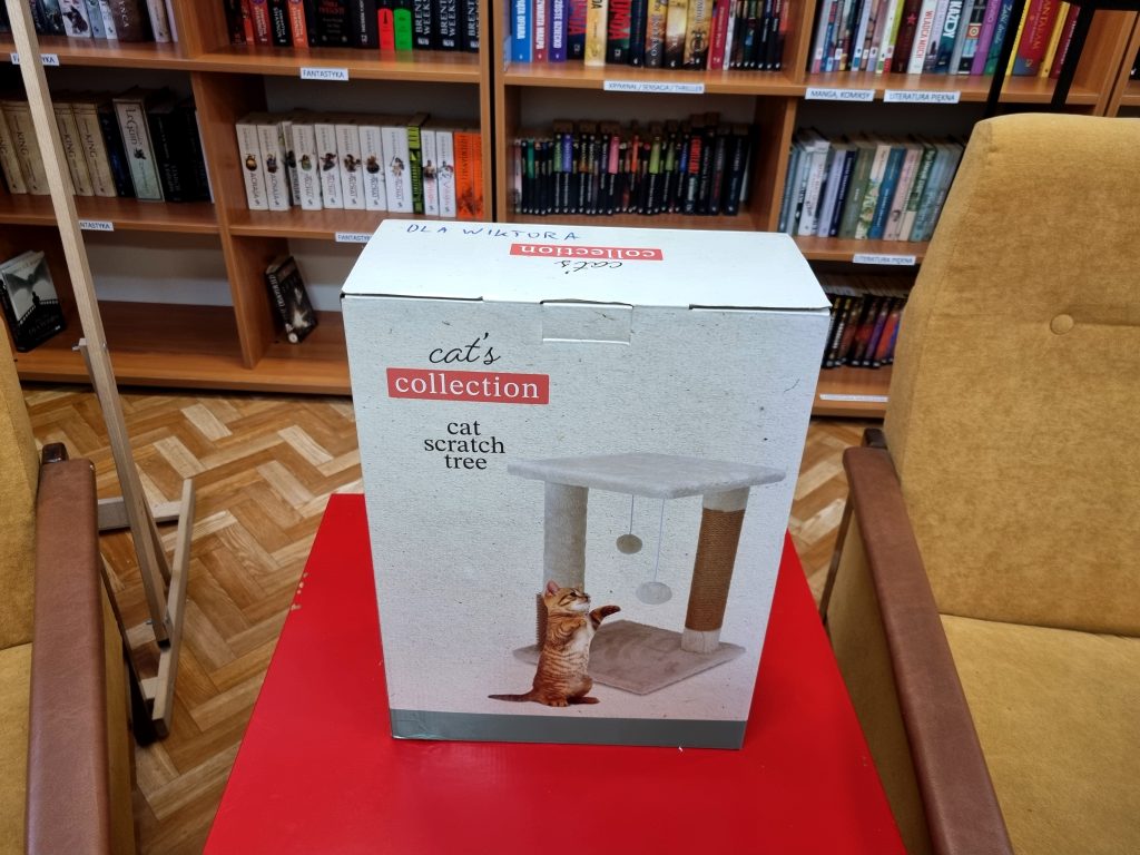 Na czerwonym drapak dla kota