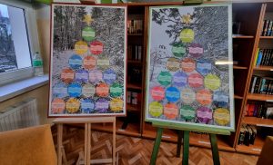 Antyramy z plakatami z cytatami